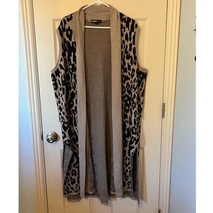 Leopard print tan and black overpiece from Lane Bryant